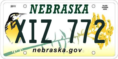 NE license plate XIZ772