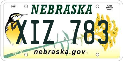 NE license plate XIZ783