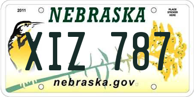NE license plate XIZ787
