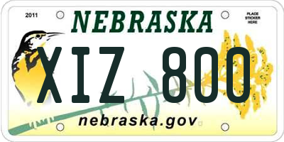 NE license plate XIZ800