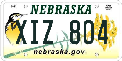 NE license plate XIZ804