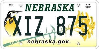 NE license plate XIZ875