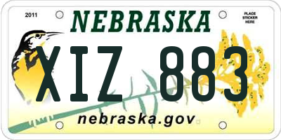 NE license plate XIZ883