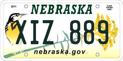 NE license plate XIZ889