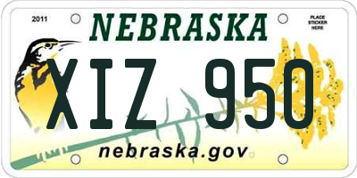 NE license plate XIZ950