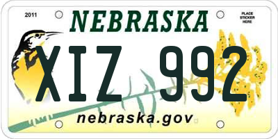 NE license plate XIZ992
