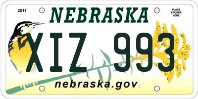 NE license plate XIZ993