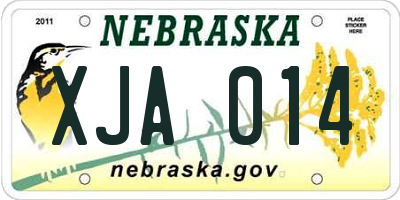 NE license plate XJA014