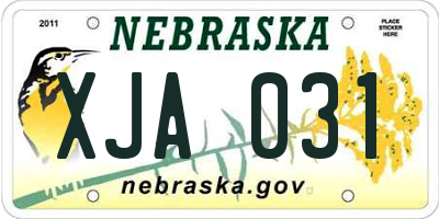 NE license plate XJA031