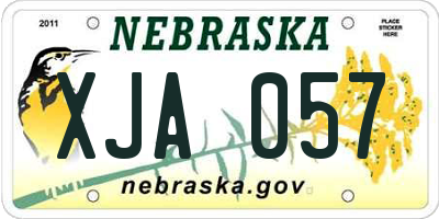NE license plate XJA057