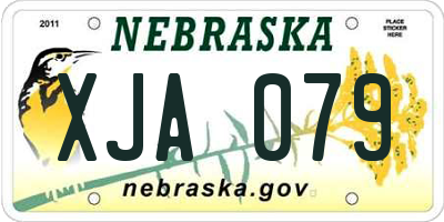 NE license plate XJA079