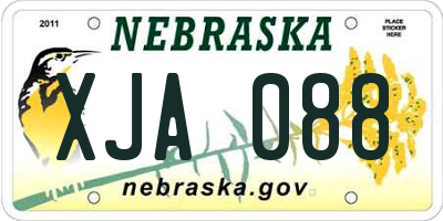 NE license plate XJA088