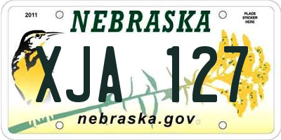 NE license plate XJA127
