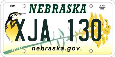 NE license plate XJA130