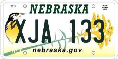 NE license plate XJA133