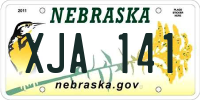 NE license plate XJA141