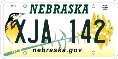 NE license plate XJA142