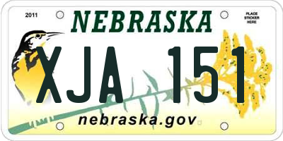 NE license plate XJA151