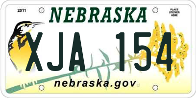 NE license plate XJA154