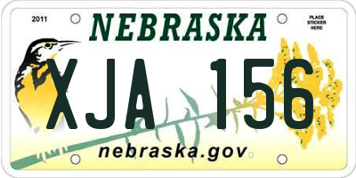 NE license plate XJA156