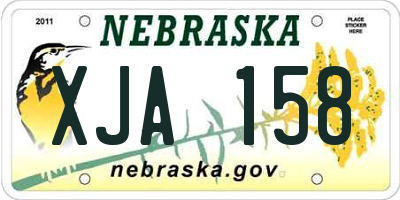 NE license plate XJA158