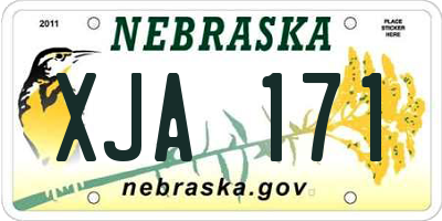 NE license plate XJA171