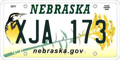NE license plate XJA173