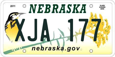NE license plate XJA177