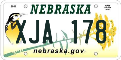 NE license plate XJA178