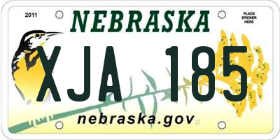 NE license plate XJA185