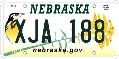NE license plate XJA188