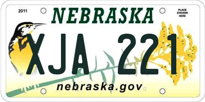 NE license plate XJA221