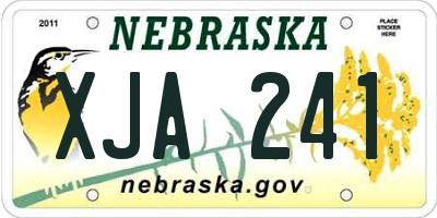NE license plate XJA241