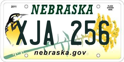 NE license plate XJA256