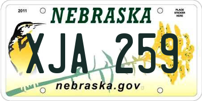 NE license plate XJA259