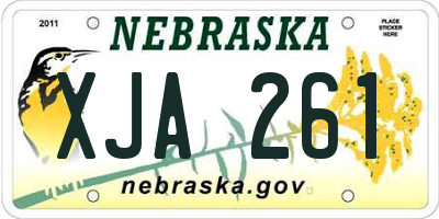 NE license plate XJA261