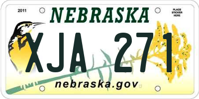 NE license plate XJA271