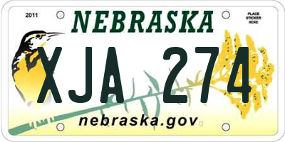 NE license plate XJA274