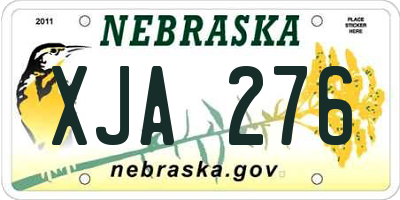 NE license plate XJA276