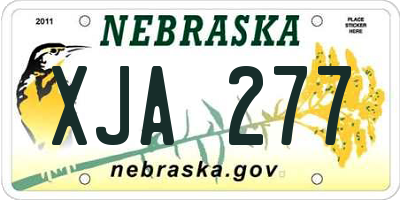 NE license plate XJA277