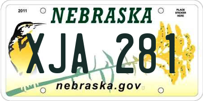 NE license plate XJA281
