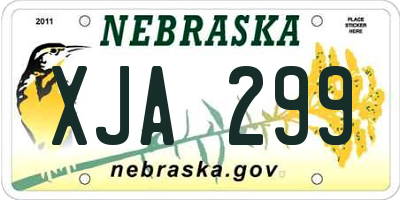 NE license plate XJA299