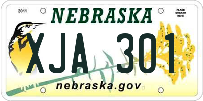 NE license plate XJA301