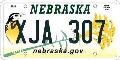 NE license plate XJA307
