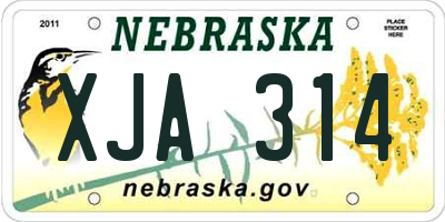 NE license plate XJA314