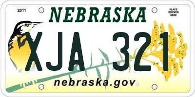 NE license plate XJA321