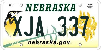 NE license plate XJA337