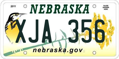 NE license plate XJA356