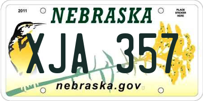 NE license plate XJA357