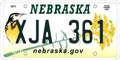 NE license plate XJA361